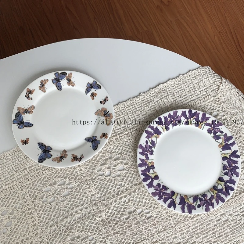 

European Retro Ins Ceramic Tableware Dining Plates Western Cuisine Hotel Desserts Cake Plates