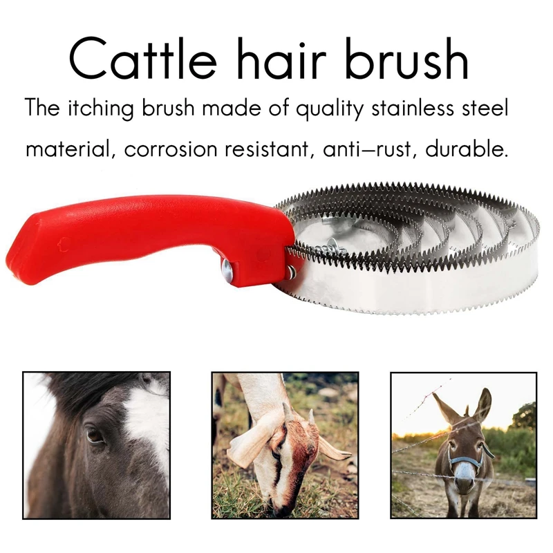 AAAC-artefacto para rascar el pelo de vaca, cepillo para picazón de ganado y ovejas, caballo, peine para quitar el pelo, caballo de acero inoxidable