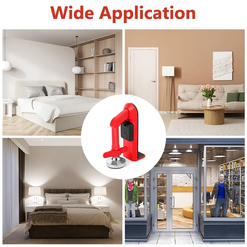 Door Stop Alarm,Portable Door Lock Brace,Adjustable Non-Slip Door Jammer Personal Protection Home Security for Hotel Travel image 6