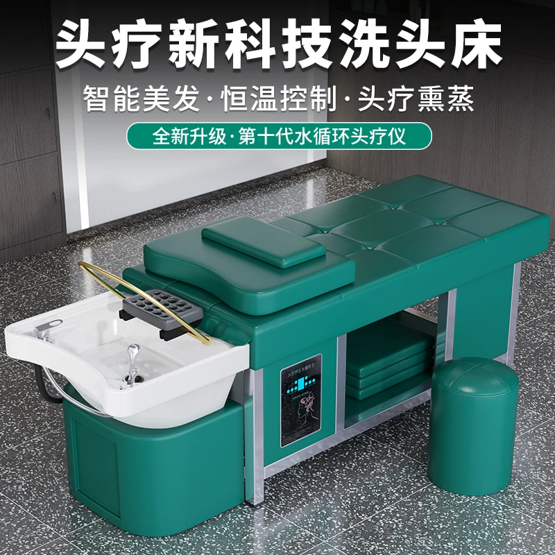 Ceramic Basin Head Therapy Shampoo Bed, Hair Salon, Fumigation and Steaming Water Circulation Thai Massage Head Therapy Bed