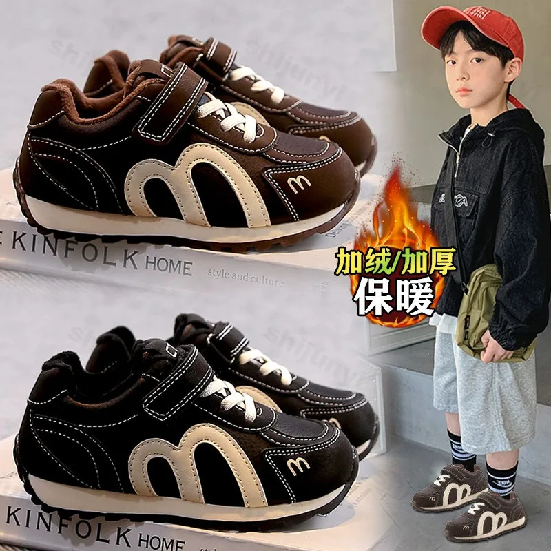 

Children Casual Shoes 2026 Winter Warm Soft Bottom Kids Sports Shoes Boys Girls Fashion Non-slip Outdoors Tennis Shoes Sneakers