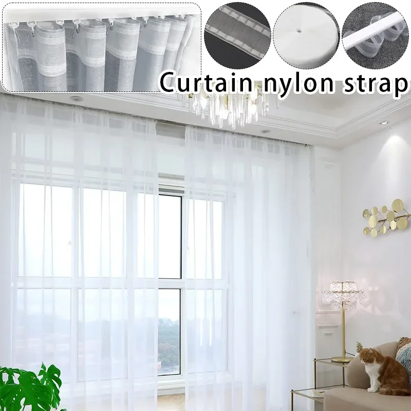 10/20/50M White Curtain Heading Pinch Pleat Tape DIY Home Sewing Curtain Accessories Tape Hook Rod Pocket Pull Pleated Ribbon