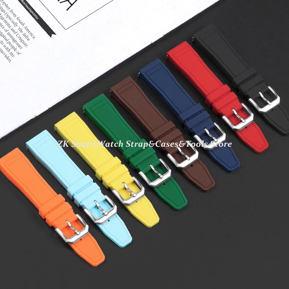 Soft Rubber Silicone Watch Strap 20mm 21mm 22mm for IWC PILOT Portugal PORTOFINO Men Quick Release Waterproof Sport Watch Band