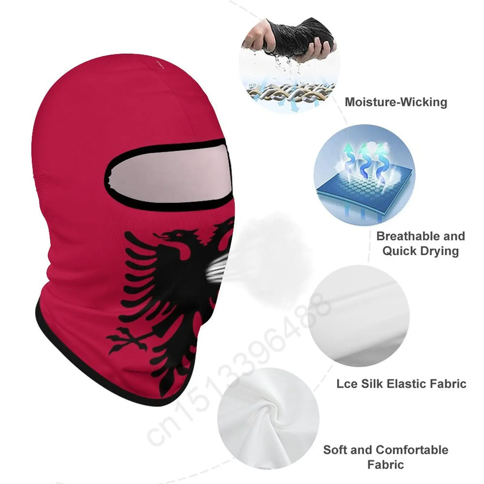 Albania Cycling Cap Quick Dry Headband Head Scarf Running Hat Bandana Ciclismo Wind Sunscreen Dustproof CS Masked Hood Caps