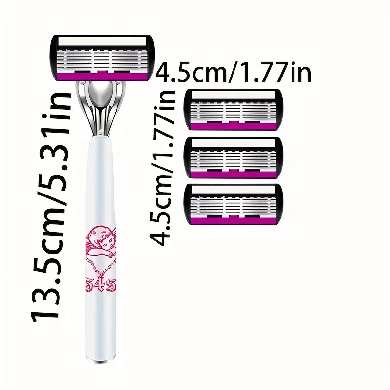 ماكينة حلاقة آمنة مكونة من 6 طبقات لشفرات الحلاقة اليدوية للرجال بمقبض طويل ماكينة حلاقة آمنة بطبقة مزدوجة للاستحمام والسفر في الفنادق #6