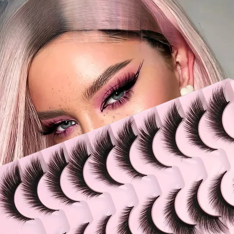 Mango Wimpernset: 10 Paar |   8D Fluffy Bar Design, 16mm Natürliche Verlängerung, Augen Lebendig und Dynamisch