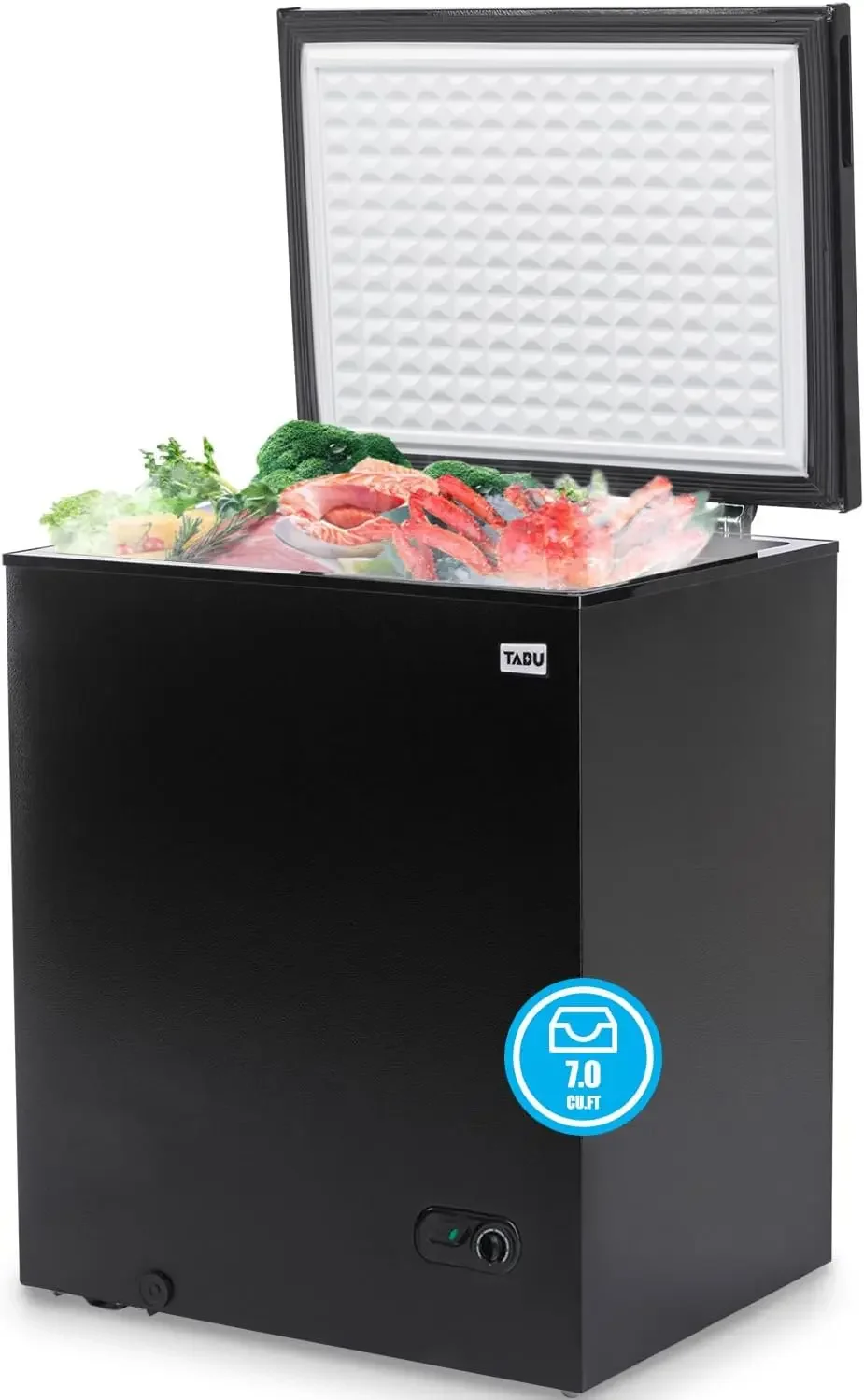 7.0 Cubic Feet Chest Freezer,Top Opening Chest Deep Freezer with Storage Basket, Energy Saving Compact Freezer with 7 Level Adju