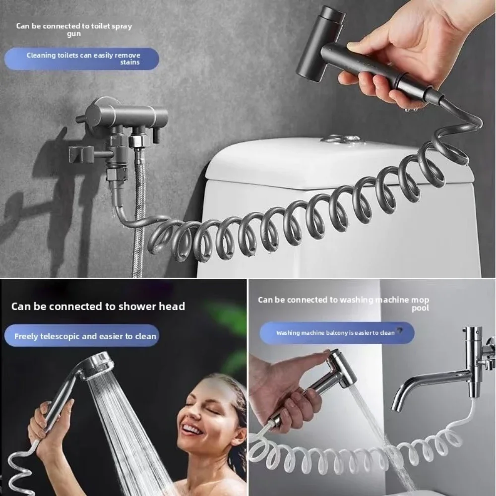 Extendable Garden Hose Wash Basin Bathroom Extensible Watering Hose Water Pipe Telephone Line Sprayer Plastic Toilet Shower Home