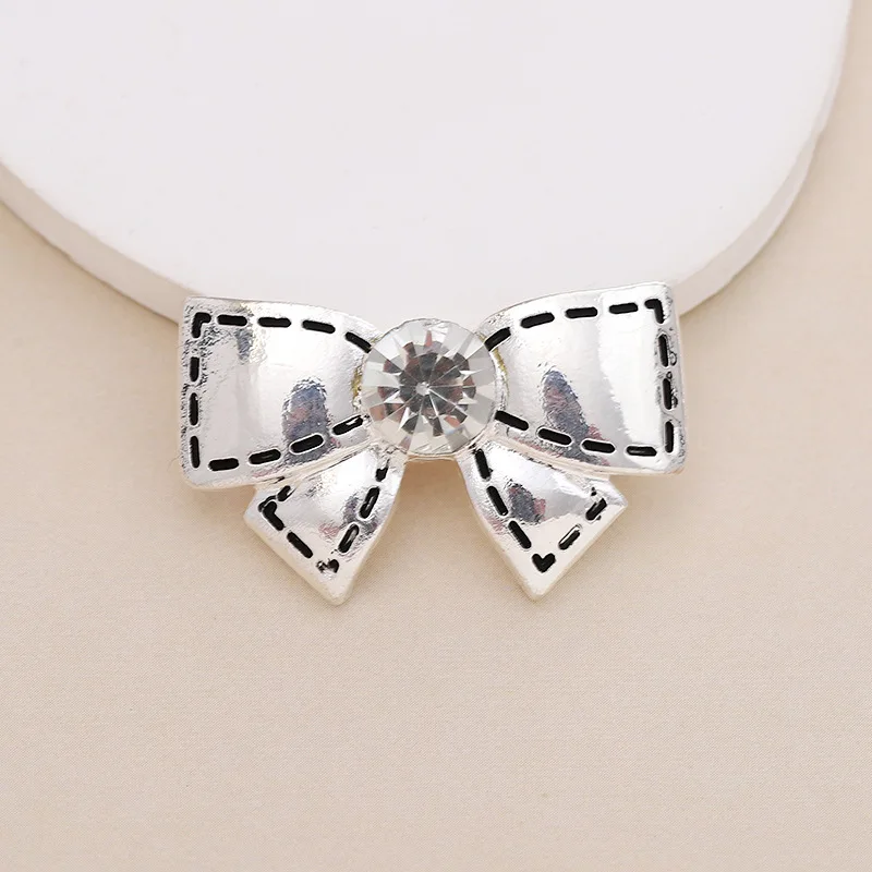 SKYE CIEL 5Pcs Diamond Bow-Series DIY Jewelry Accessories Flat Back Alloy Base Settings Wholesale Handmade Fitting