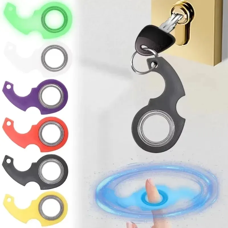 1/2Pcs Keychain Fidget Spinner Anxiety Stress Relief Toys Revolve Cool Keyring Relieving Boredom Birthday Gift for Adults Kids