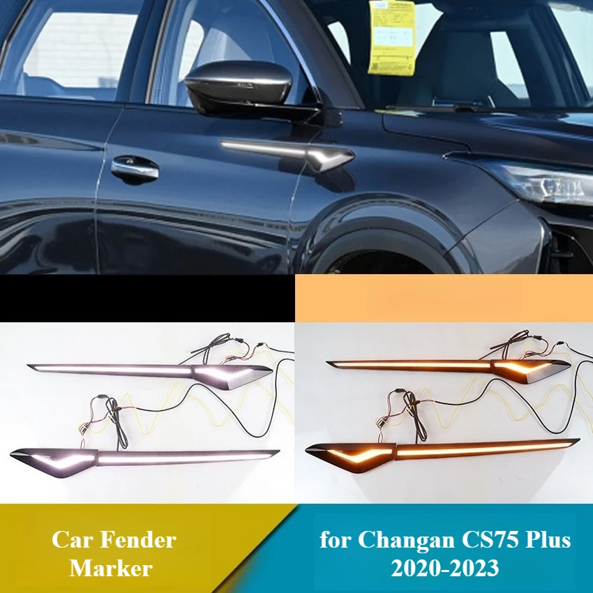 

for Changan CS75 Plus 2020-2023 Car Fender Marker Led DRL Side Wing Rearview Mirror Indicator Dynamic Turn Signal Blinker Lamp
