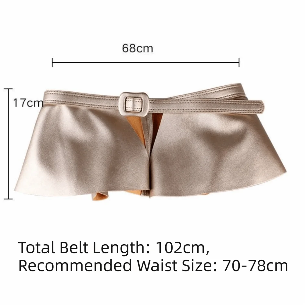 Cross All Match Waist Belt Ruffles Design Pleated Skirt Peplum Cummerbund Geometrically Designed Irregular Shape Corset Belt