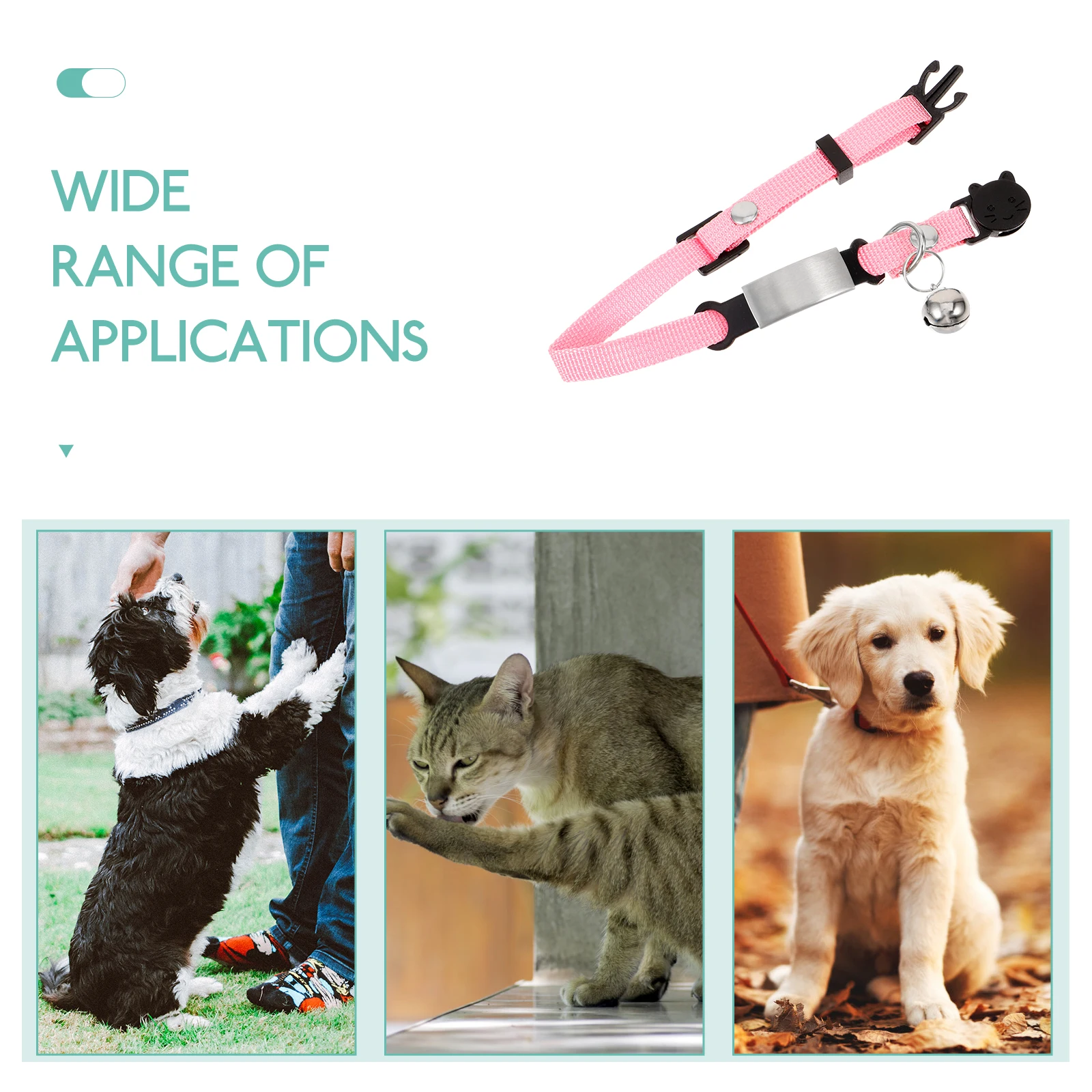 

Cat Adjustable Pet Collar For Cats Kitten Collars With Bell Name Tag Diy Anti Lost Puppy Collar Small Dogs Pink