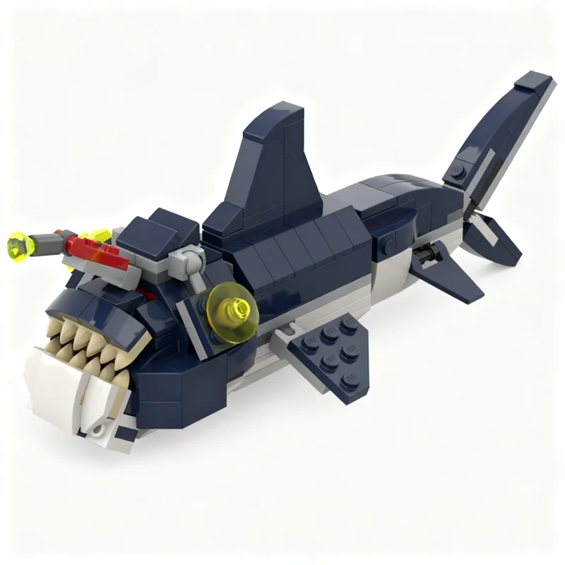 205pcs MOC Angler Shark Creator Creator 3-in-1 Model Building Blocks Christmas Gift Toy Education Display 3D Birthday DIY Art
