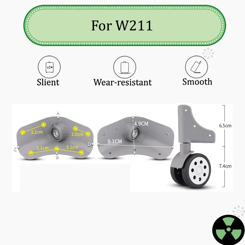 

For W211 Shock-Absorbing Luggage Wheels Impact-Resistant & Wear-Resistant Silent & Smooth Movement Durable 360° Swivel Wheels