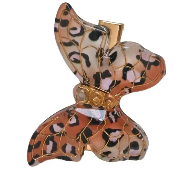 652F مشبك شعر على شكل فراشة الفهود مشبك شعر نسائي أنيق مشابك شعر أنيقة للحفلات والنزهات غير الرسمية