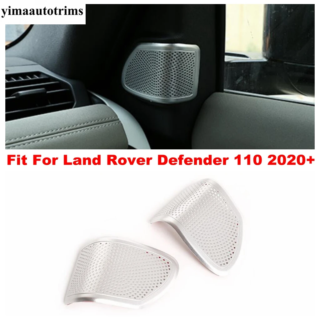 

Car Pillar A Speaker Decoration Frame Cover Kit Trim Fit For Land Rover Defender 110 2020 - 2023 Metal Interior Accessories