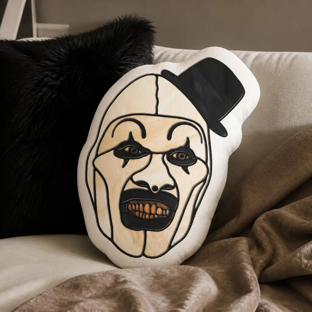 Digital Stained Glass Terrifier Cushion Irregular Stuffed Throw Pillow Home Decor Gift Sofa Bed