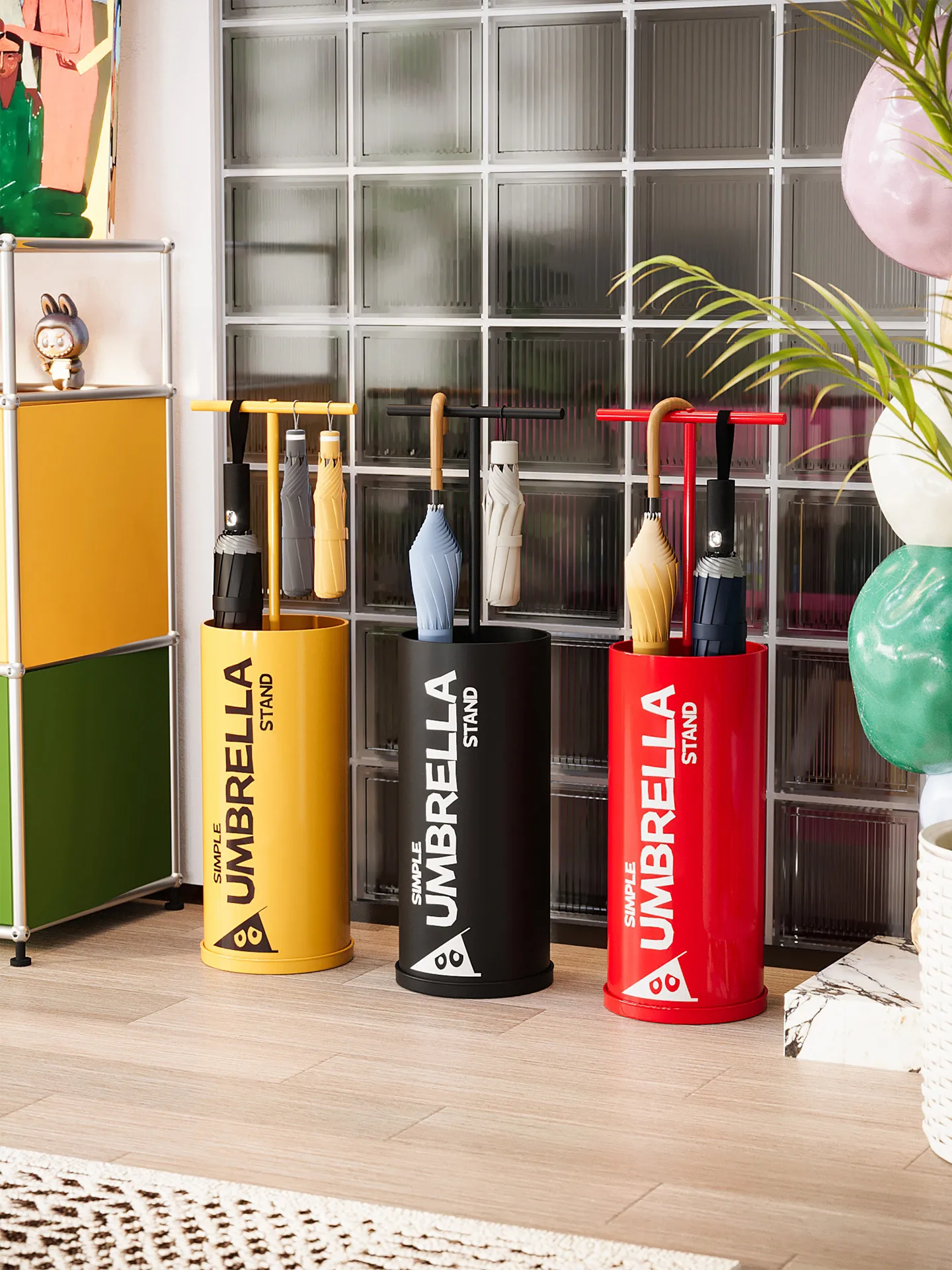 Umbrella storage rack, umbrella rack at the door of the home, porch placement rack, storage artifact, entry door storage bucket