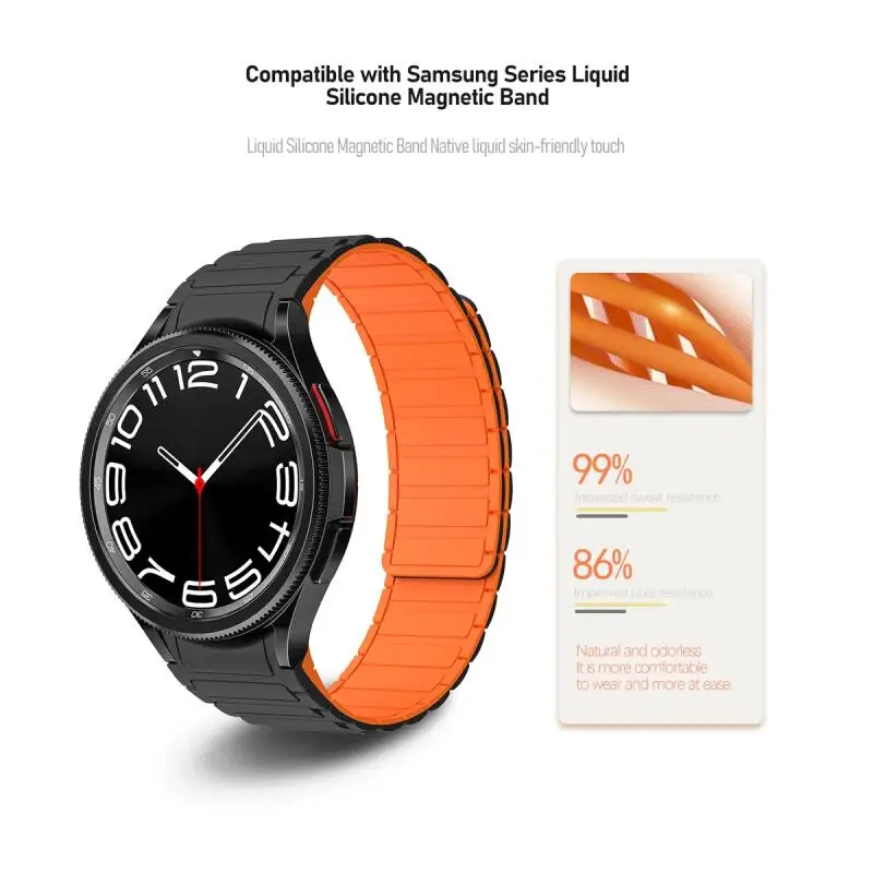 Keine Lücken 20 mm Silikon-Magnetband für Samsung-Uhr Galaxy 7 6 5 4 44/40 mm 6Classic 43 mm 47 mm 42/46 mm Armband 5Pro 45 mm Armband – Detail 6