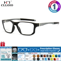 CLLOIO, gafas graduadas deportivas cuadradas ultraligeras de diseño cúbico para hombre, gafas de sol protectoras fotocromáticas grandes para ciclismo y miopía