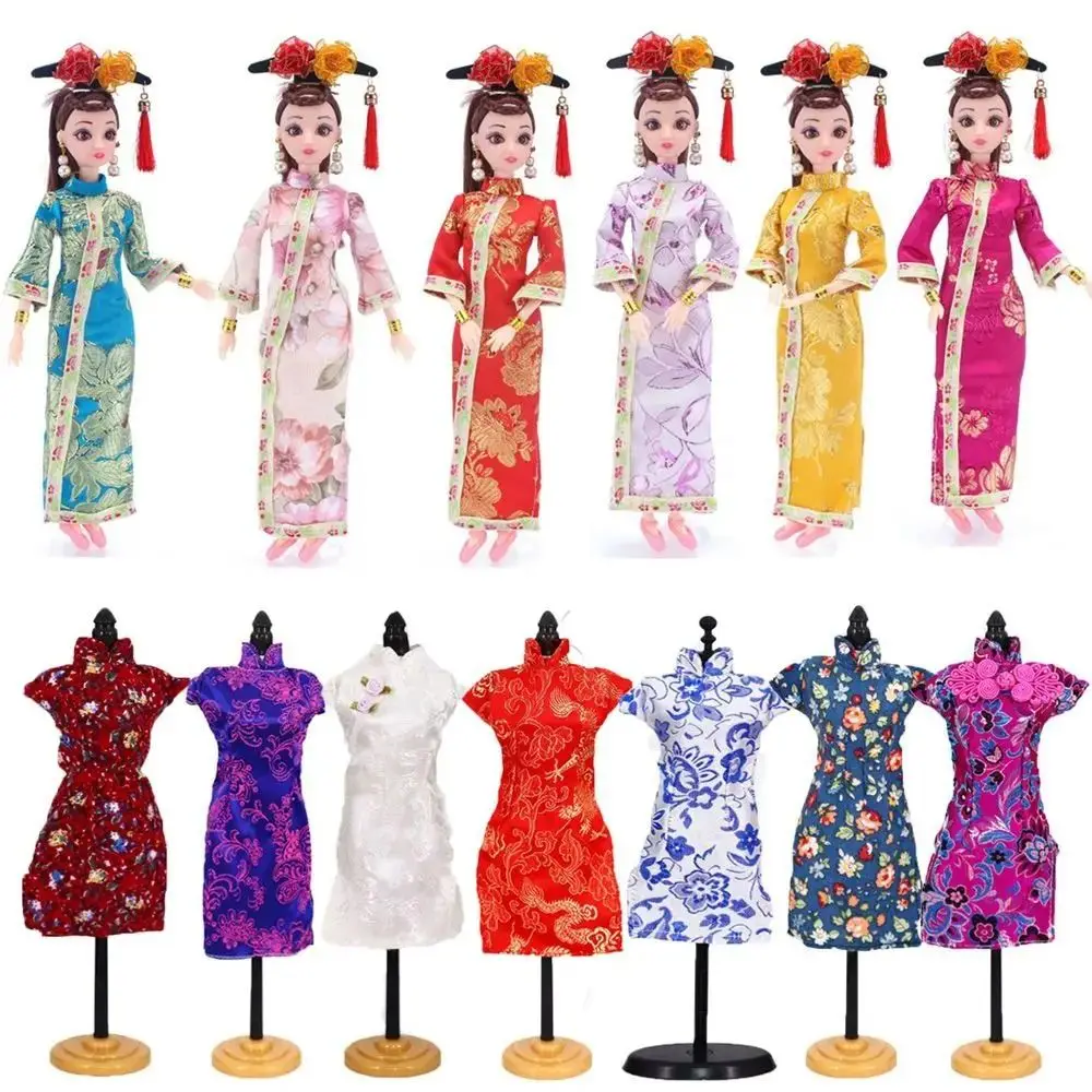 

30cm Doll Accessories Unique Dress Clothes Chinese Traditional Dress Cheongsam Style 1/6 Doll Fashion Evening Dress Party Cloth