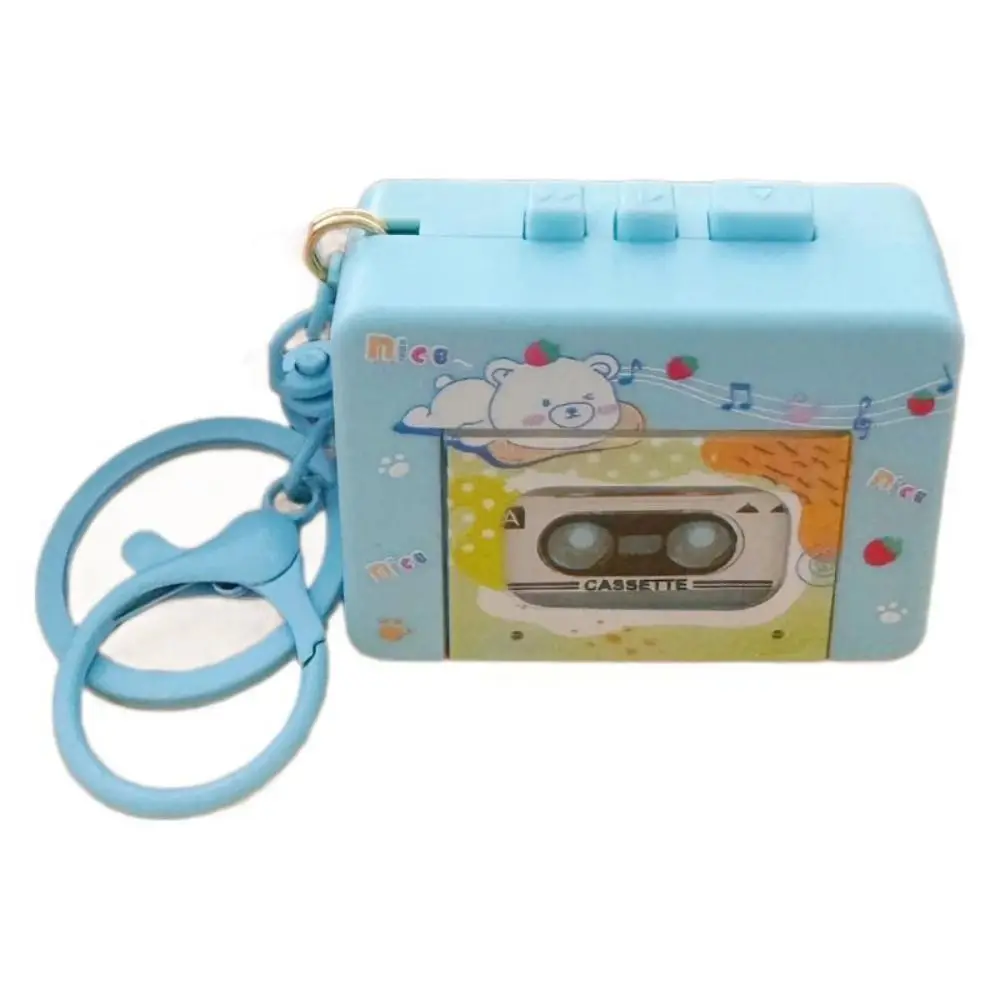 Cassette Recorder Retro Tape Recorder Keychain Recordable with Music Recording Music Box Pendant Tape Mini Player