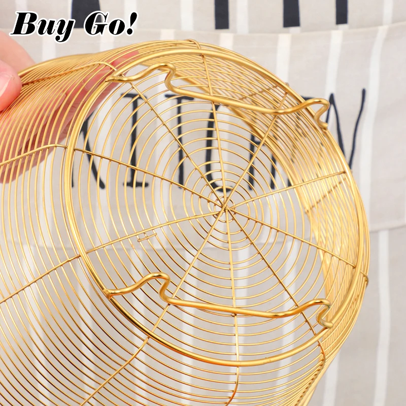 1PC Stainless Steel Storage Basket Home Desktop Metal Sundries Organizer Container Gold Toy Fruit Baskets For Home Accessaries