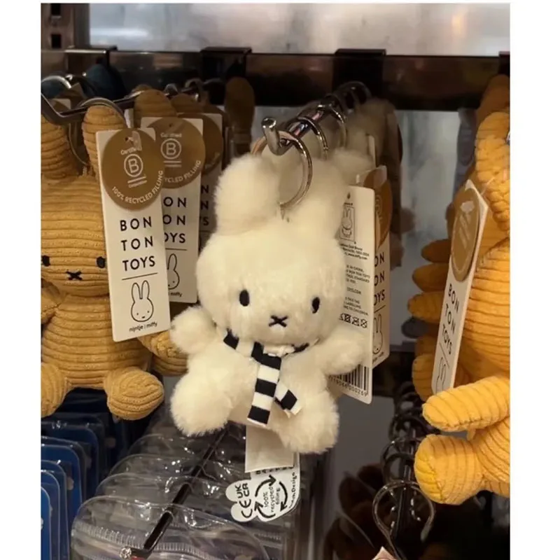 

New Kawaii Miffy Black and White Striped Scarf Hanging Cute Doll Cute Mini Figure Doll Pendant Christmas Gift for Girls Boys