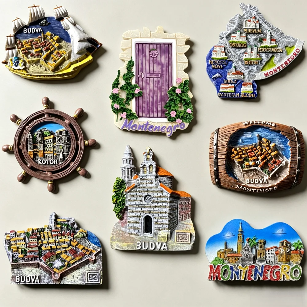 Montenegro 3D Fridge Magnets Tourism Souvenir Resin Refrigerator Magnets Sticker Collection Handicraft Gift Decoration Articles