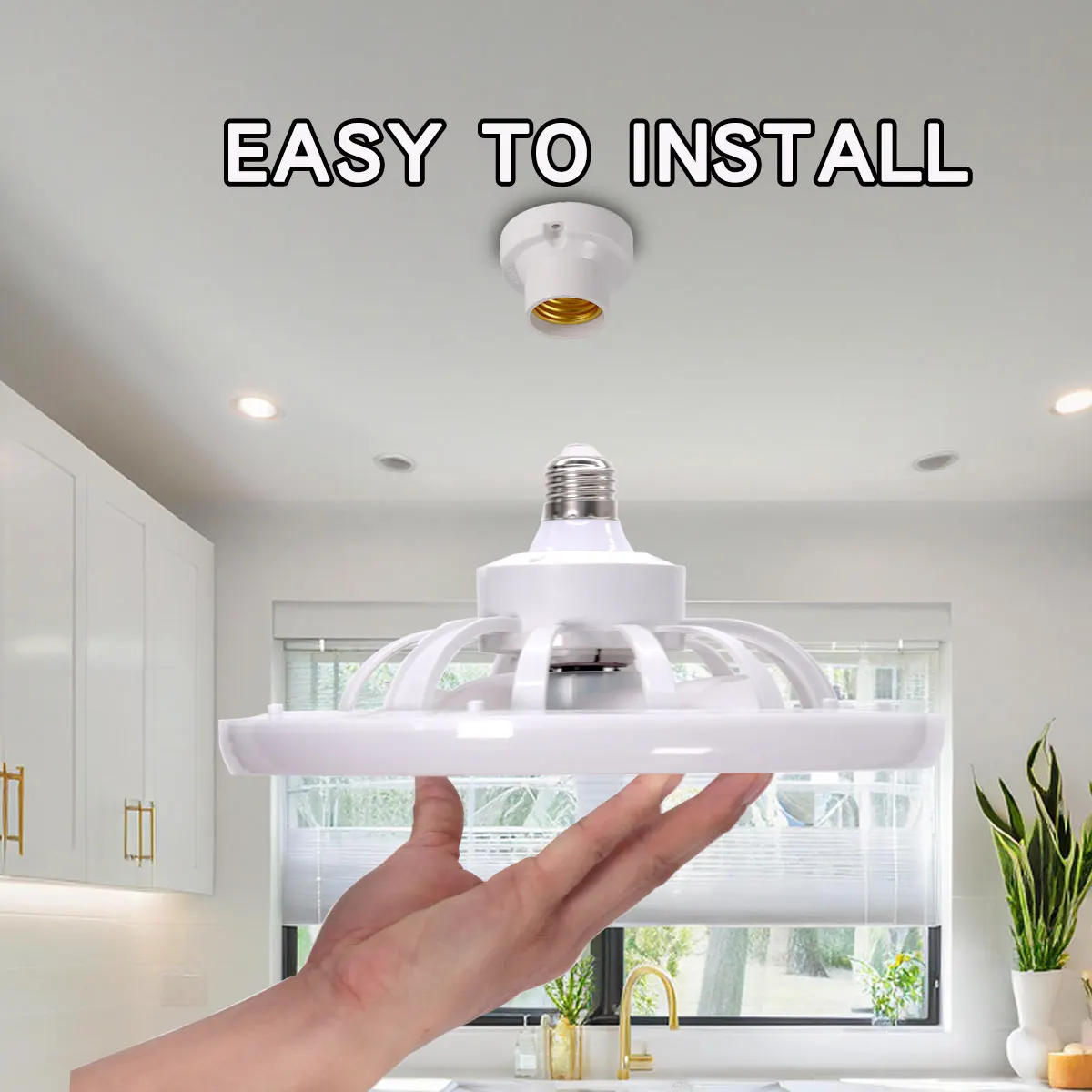 2 In 1 Ceiling Fan Lamps 3 Speeds Adjustable E27 Base Infinitely Dimmable for Living Room Bedroom Study LED Decorative Light image 3