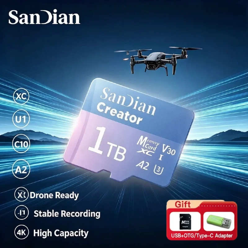 Cartão Micro TF de Alta Resistência 128GB 256GB V30 U3 para Segurança Doméstica, Câmera de Vigilância, Gravação Full HD em Carros, Velocidade Ultra Max Pro Core
