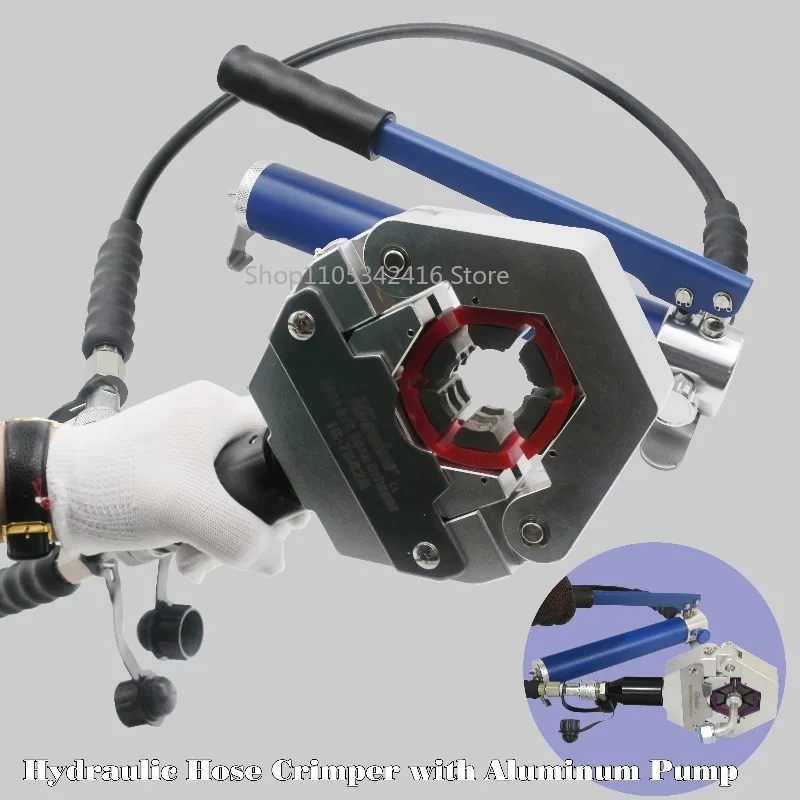 Manual AC Hose Crimper 7842B Separable Hydraulic Hose Crimping Kit with Aluminum Pump Air Conditioner Repair Tool