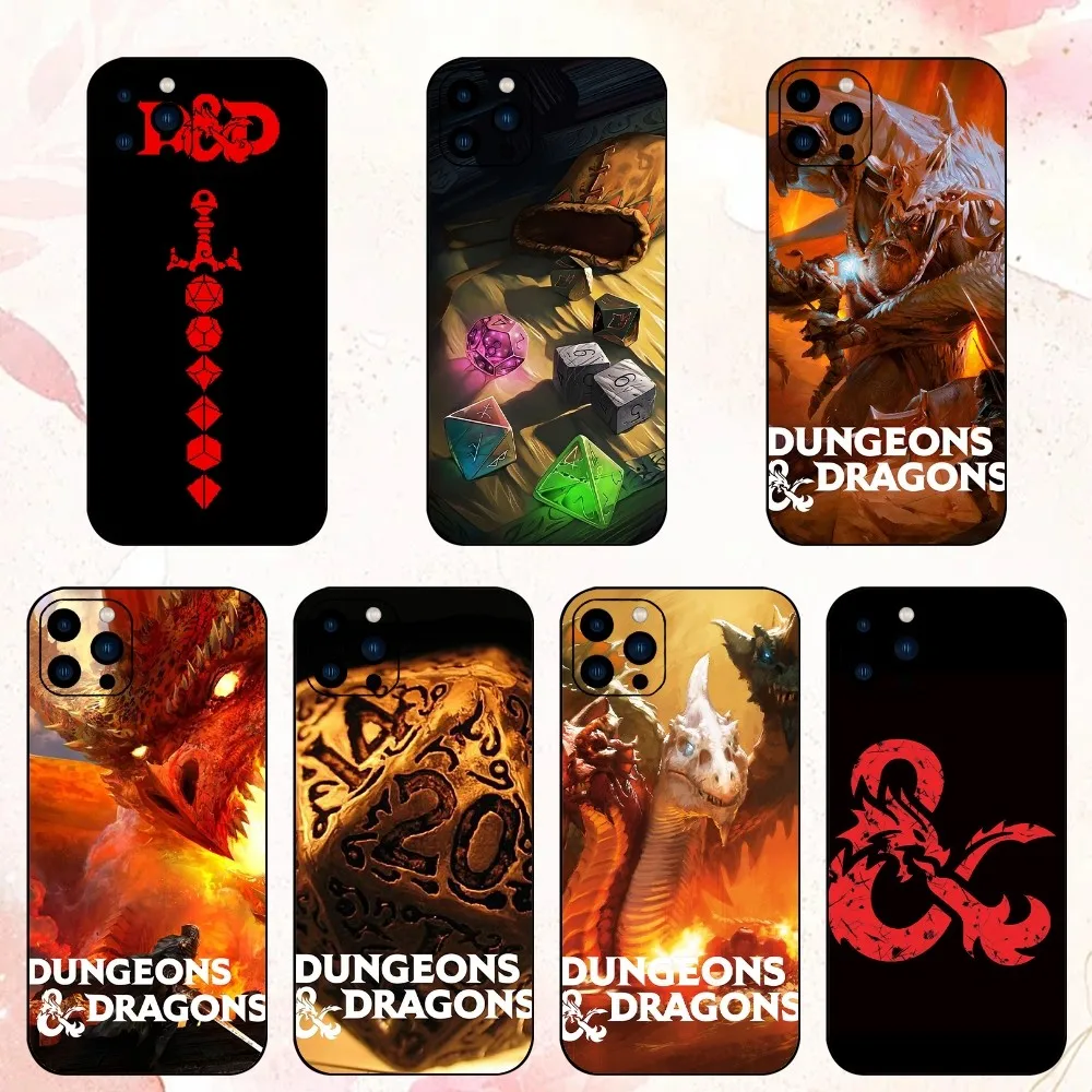 D-Dungeons D-Dragons Phone Case For iPhone 15 14 13 12 Mini 11 Pro Max X XR XS 8 SE Plus Shell