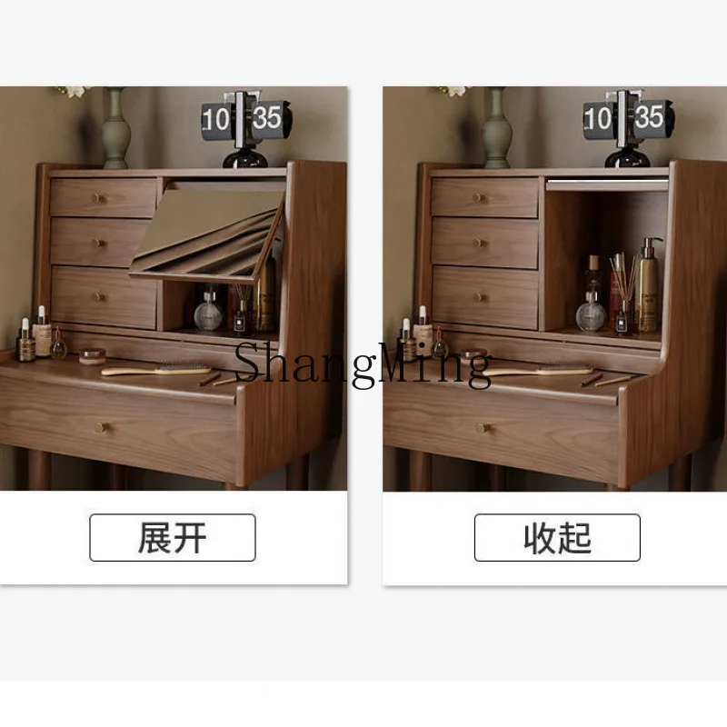 

CL Solid Wood Dressing Table Bedroom Modern Simple Makeup Table Small Apartment Multifunctional Small Makeup Storage Cabinet