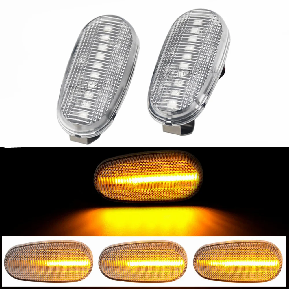 Para alfa romeo mito 955 147 gt 937 fiat bravo 2 dinâmico led lado marcador luzes seta pisca pisca pisca lâmpada 2 pçs