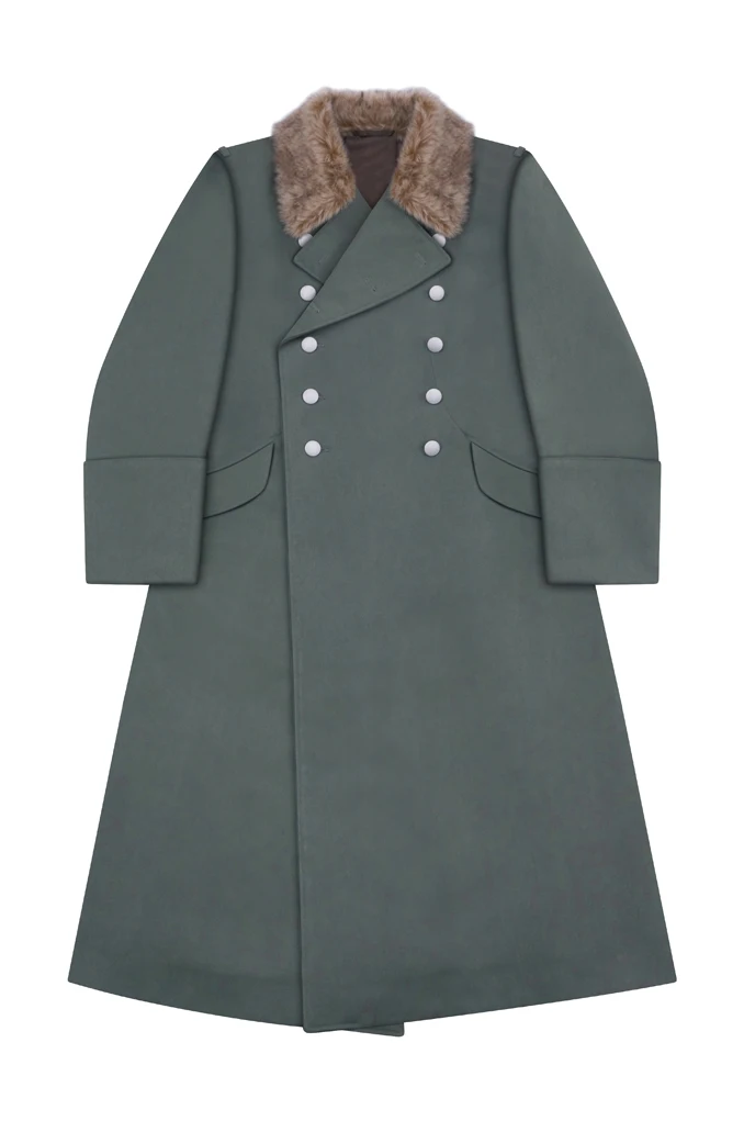 GUGE-009 الحرب العالمية الثانية الألمانية M37 Allgemeine Elite Officer الفراء طوق Gabardine Greatcoat