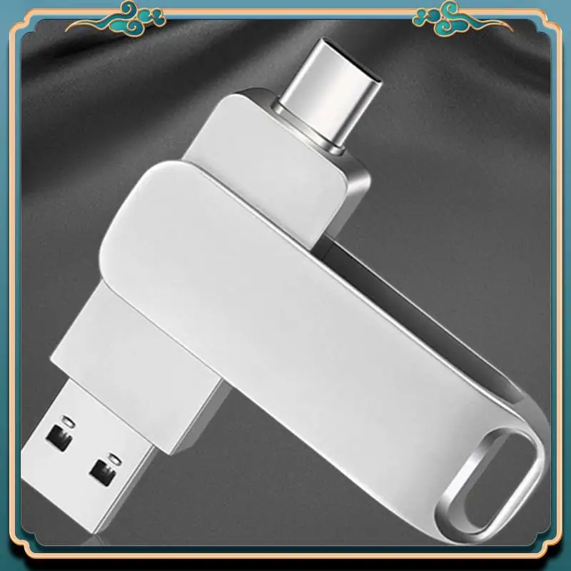 (新品)-頑丈な TYPE-C メタリック USB 128GB フラッシュ ドライブ、防水 & ギフト対応メモリ スティック U ディスク