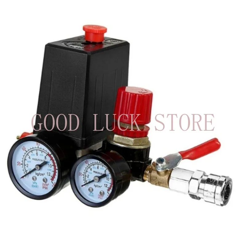 120PSI Air Compressor Pressure Switch Control Valve Manifold Regulator Gauges