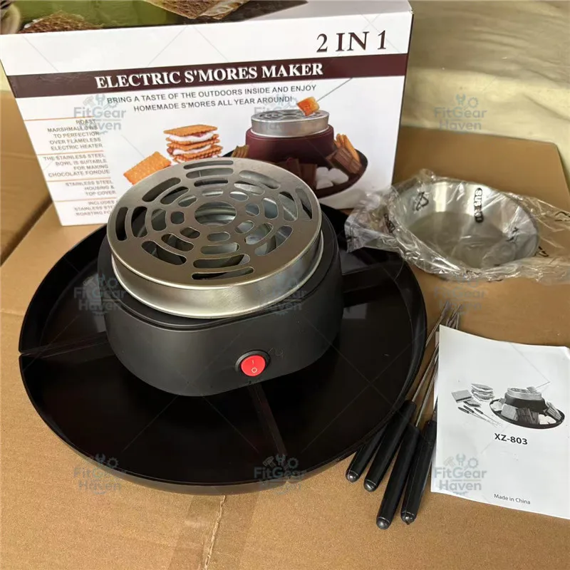 New Chocolate Electric Hot Pot Melting Pot Roasted Marshmallow Machine 2-in-1 Set Fruit Plate Party Party