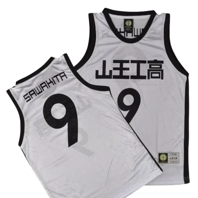 Аниме Slam Dunk Akita SANNOH # 9. Баскетбольная майка Sawakita Eiji, мужская рубашка для косплея, белые топы