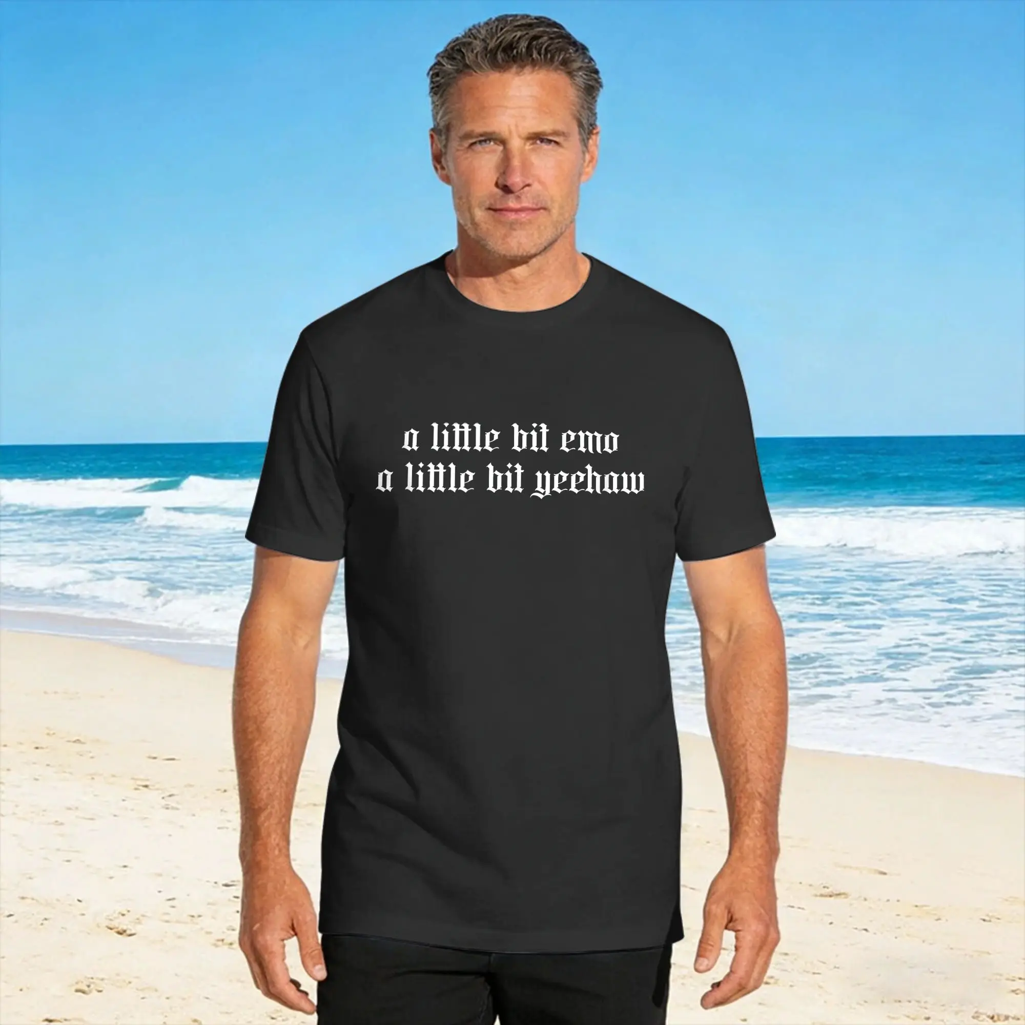 Oversized T Shirt A Little Bit Emo A Little Bit Yeehaw Funny Country Humor Cotton T Shirts  Popular Tee Shirt Short Sleeve Tops