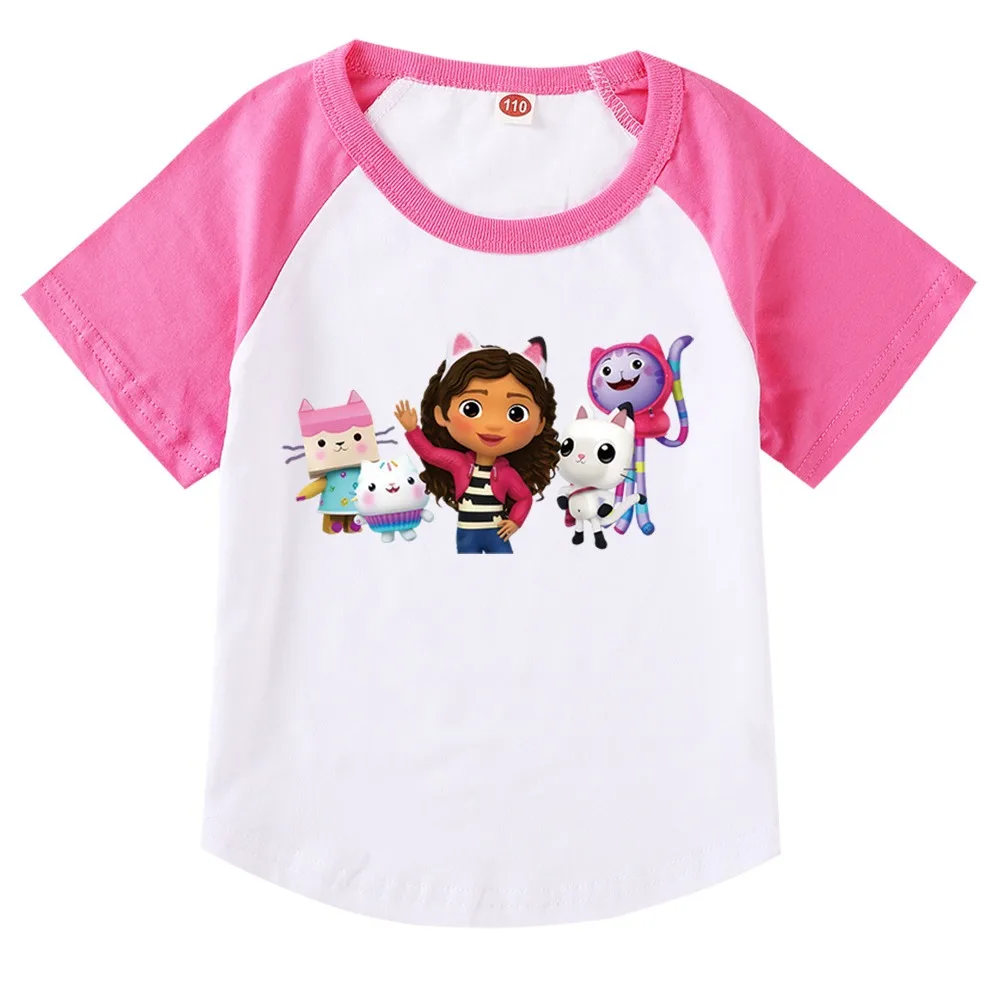 

Kawaii Gabby Doolhouse T-shirt Kids Summer Tee Baby Girls Gabi Chat Clothes Children Short Sleeve Tops Boys Birthday T Shirts