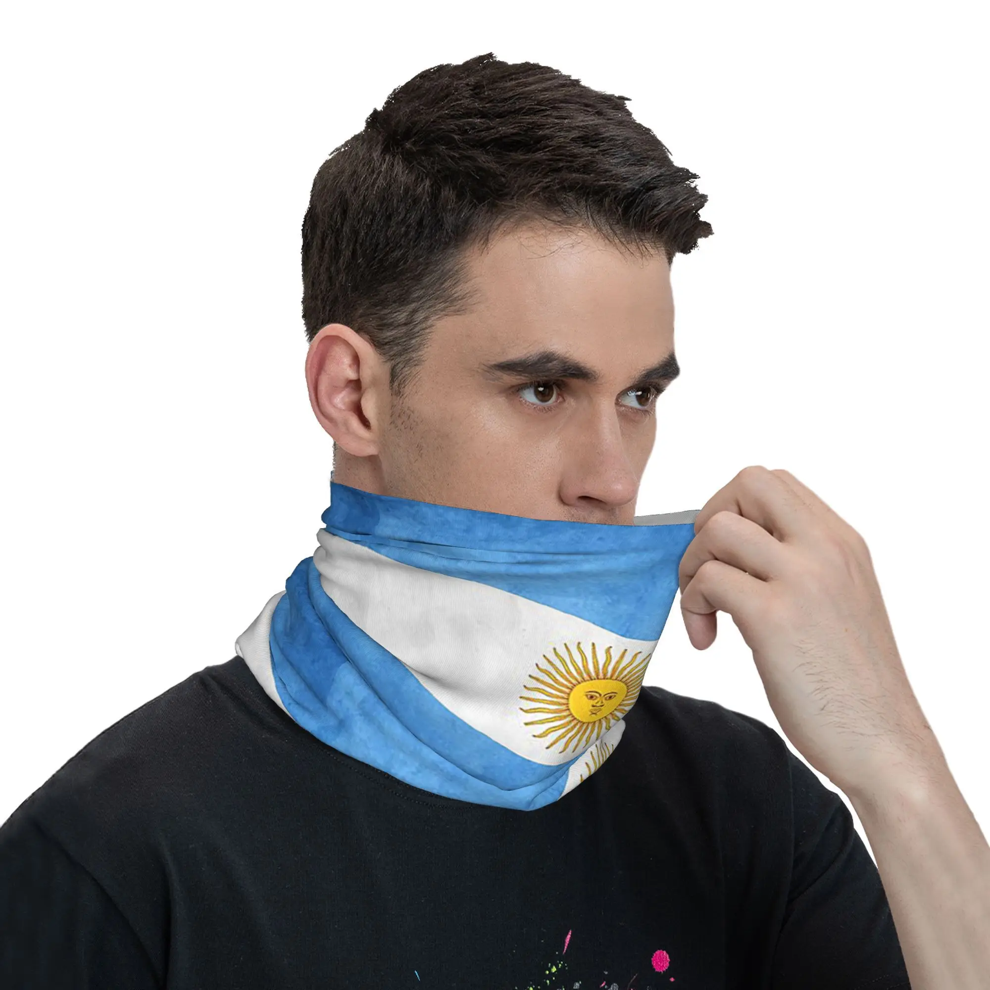 Argentinië Argentijnse vlag Nationale vlag van Argentinië Bandana Halsbeenkap Gedrukte magische sjaal Multifunctionele bivakmuts Fietsen