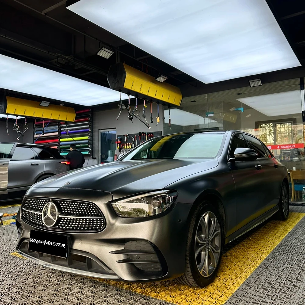 

Matte Metal Graphite Black Vinyl Car Wrap PET Backing Removable Film for Vehicle Body Decoration