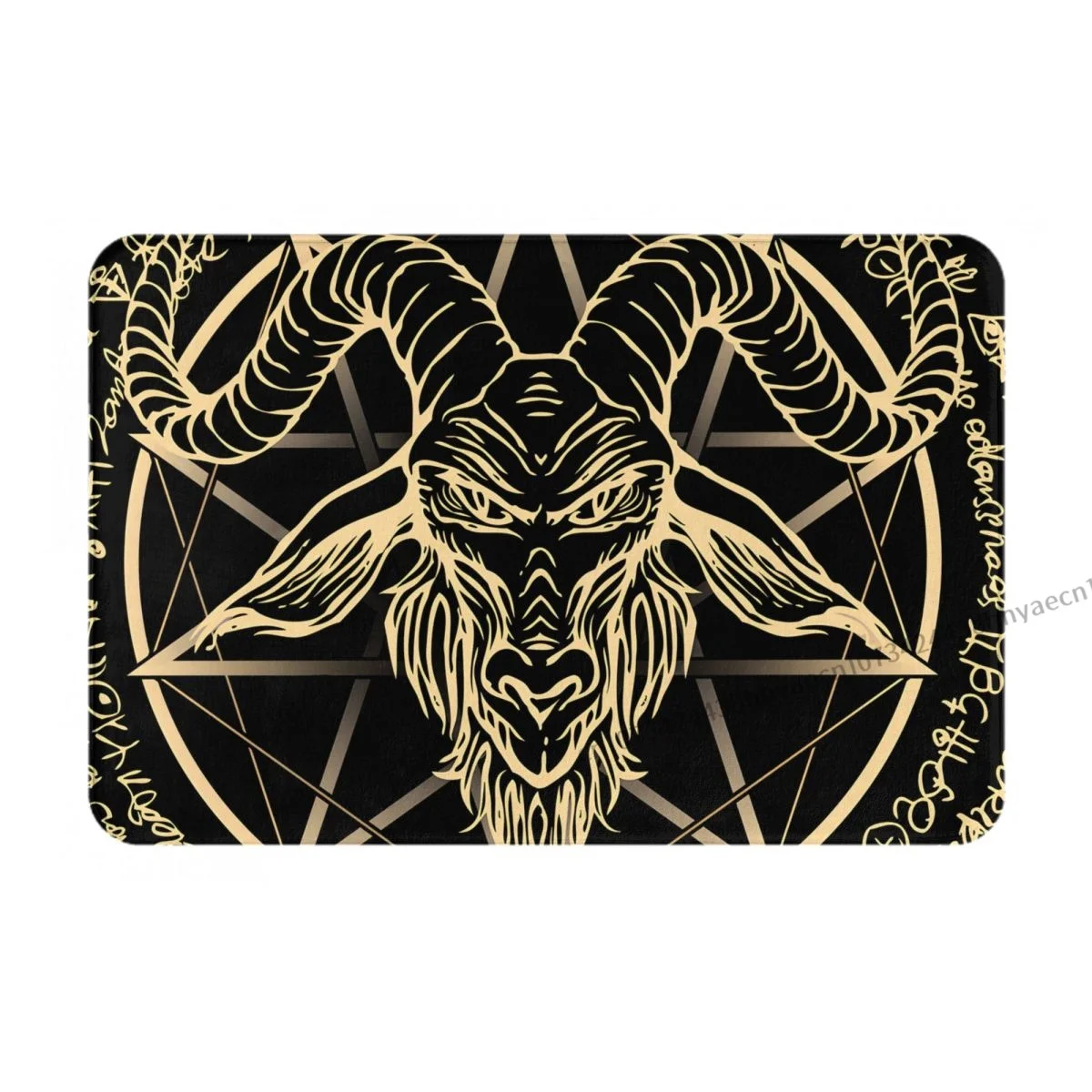 Non-slip Doormat Baphomet Goat Head With Pentagram Satan Bath Kitchen Mat Welcome Carpet Indoor Pattern Decor