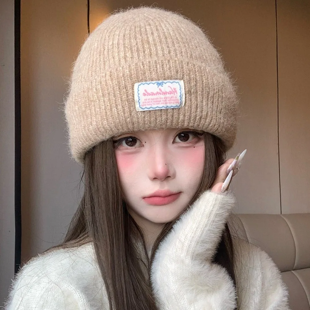Polyester Knitted Beanie Hat Face Slimming Fleece Lined Fleece Lined Beanie 56cm to 58cm Head Circumference Cozy Earflap Hat