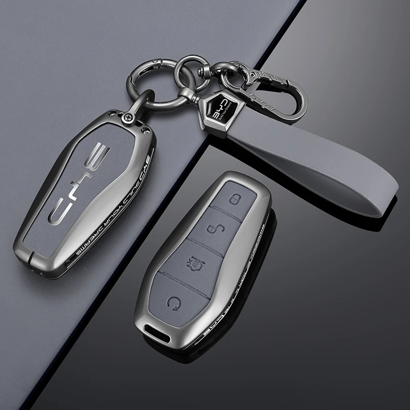 Zinc Alloy Car Key Cover For BYD Han Tang Song Yuan Atto 3 Smart Remote Key Case Shell Anti‑Drop Keychain Auto Accessories