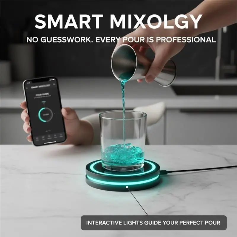 Smart Sensing Tech Technology Smart Coaster Cocktail Machine Portable With Interactive Lighting& Smart Maker Functionality