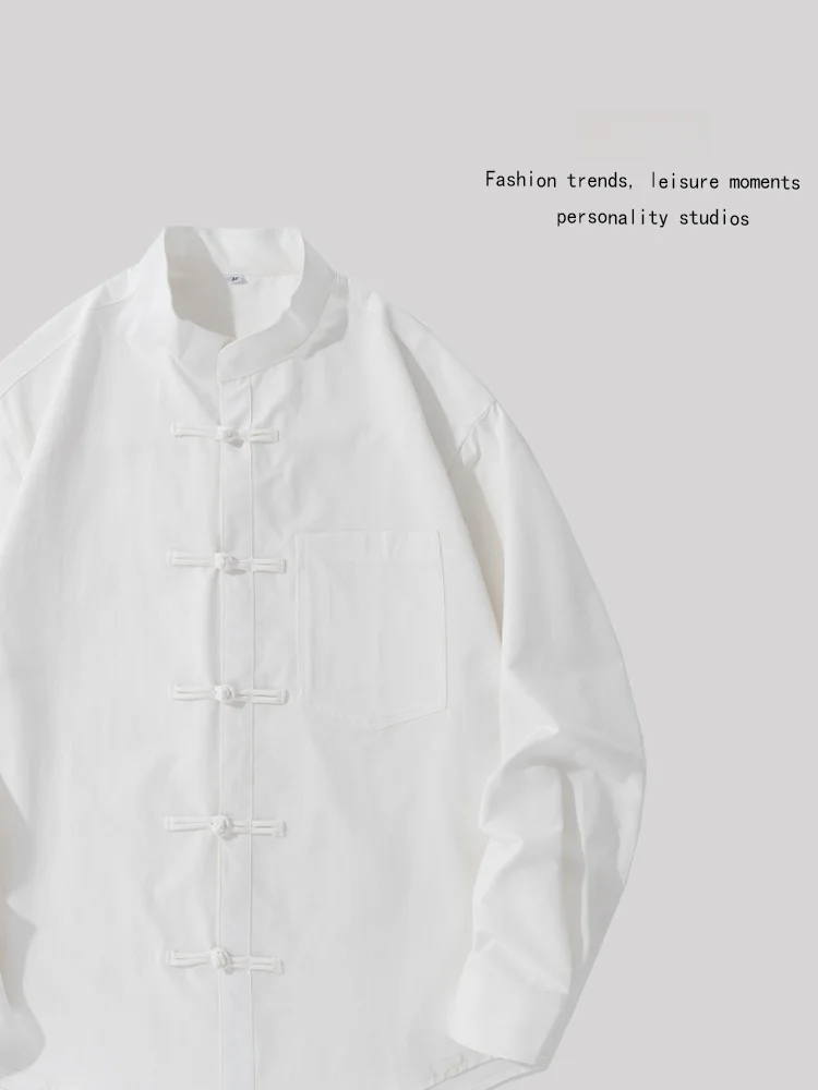 

ANXIE Long Sve Button up irt Men Women New Chinese Sle Casual Faionable Polyester Fiber 2024 Autumn Collection